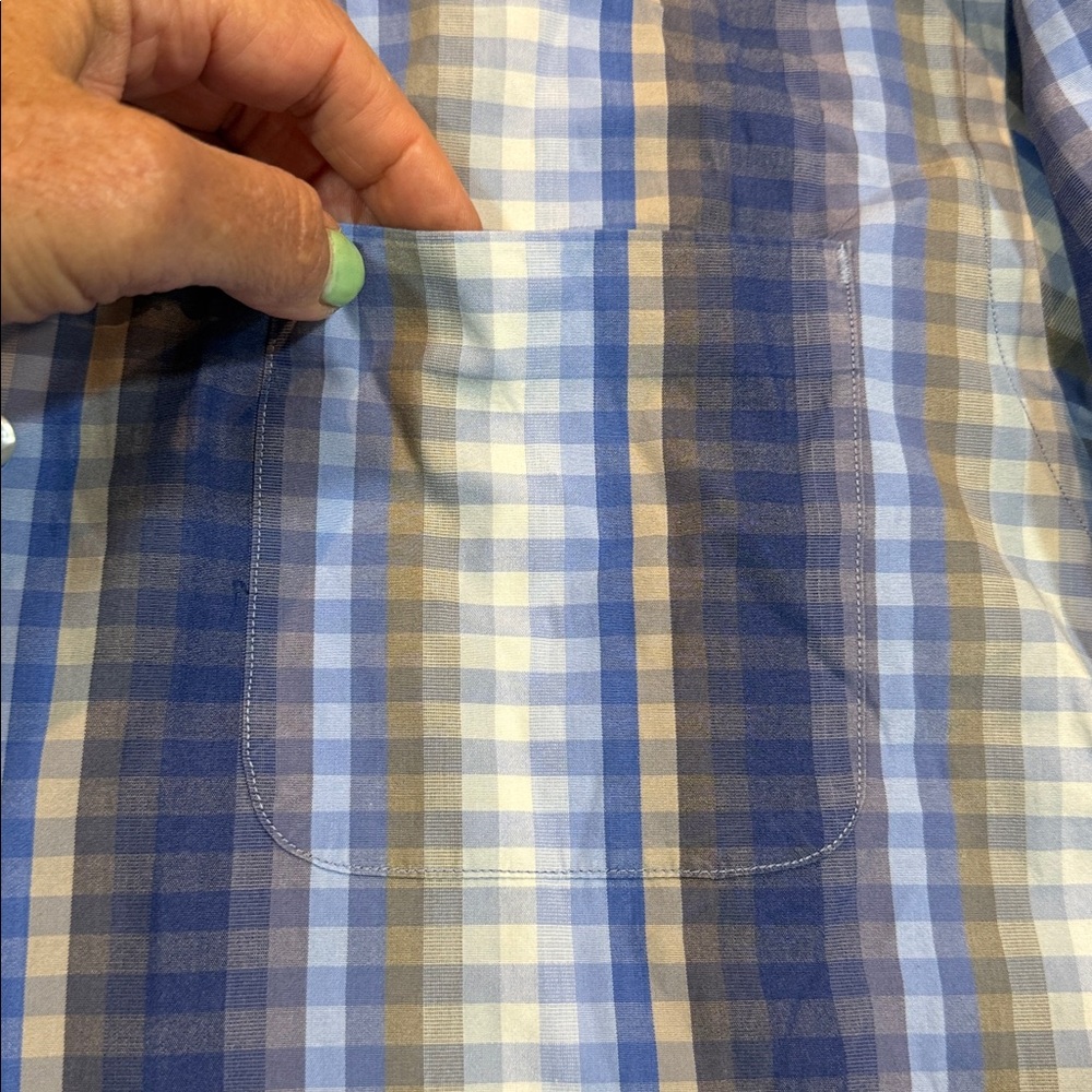 Tommy Bahama Men’s Striped long sleeve shirt polka dot cuffs blue/white Size S - Picture 5 of 12
